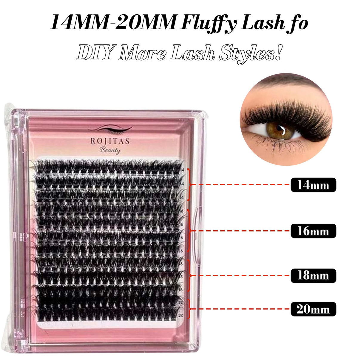 Rojitas Beauty DIY Cluster Lash Extension Kit